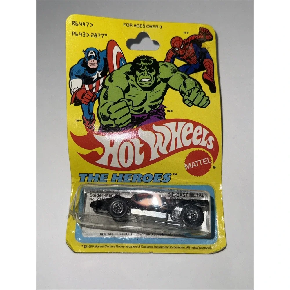 Hot Wheels Carded 1980 Spider-Man Car The Heroes‎ New Unopened Yellow Card 2877